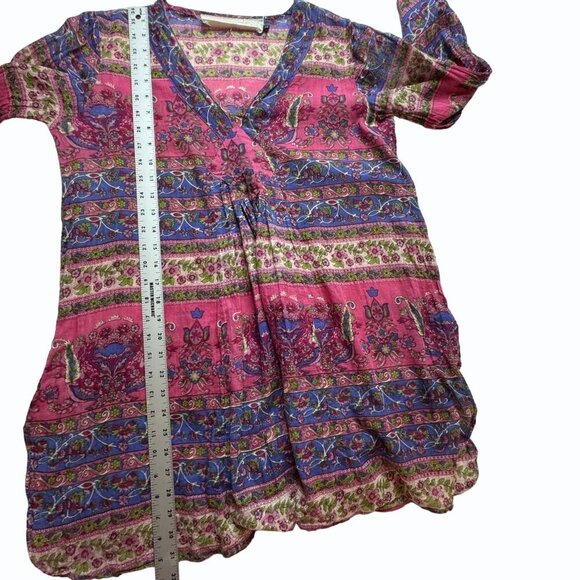 Jen's Pirate Booty Orwell Bohemian Floral Mini Dress Womens L Bell Sleeve Fairy - Picture 9 of 12